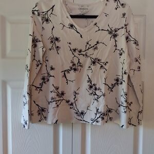 Croft & Barrow Women's White Floral Blouse